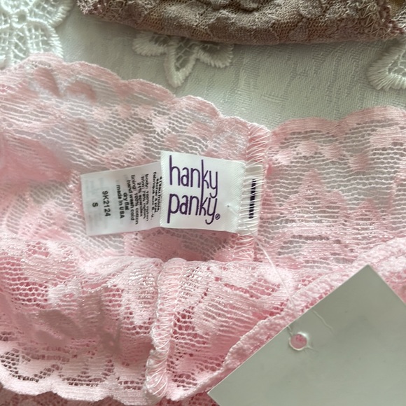 Hanky Panky Retro V-Kini New with tags Lace Lingerie set of 2 pink & Taupe small - Picture 10 of 11